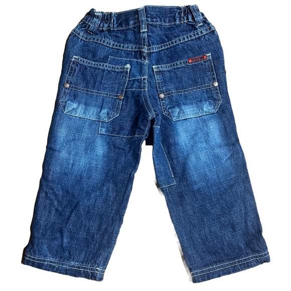 VINTAGE Mecca Boy’s Casual Solid Blue Denim Jeans - Picture 2 of 2